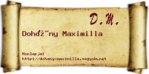Dohány Maximilla névjegykártya